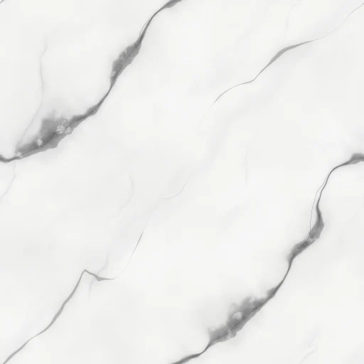 Statuario Velluto demonstration swatch: bright white marble look with crisp grey veining